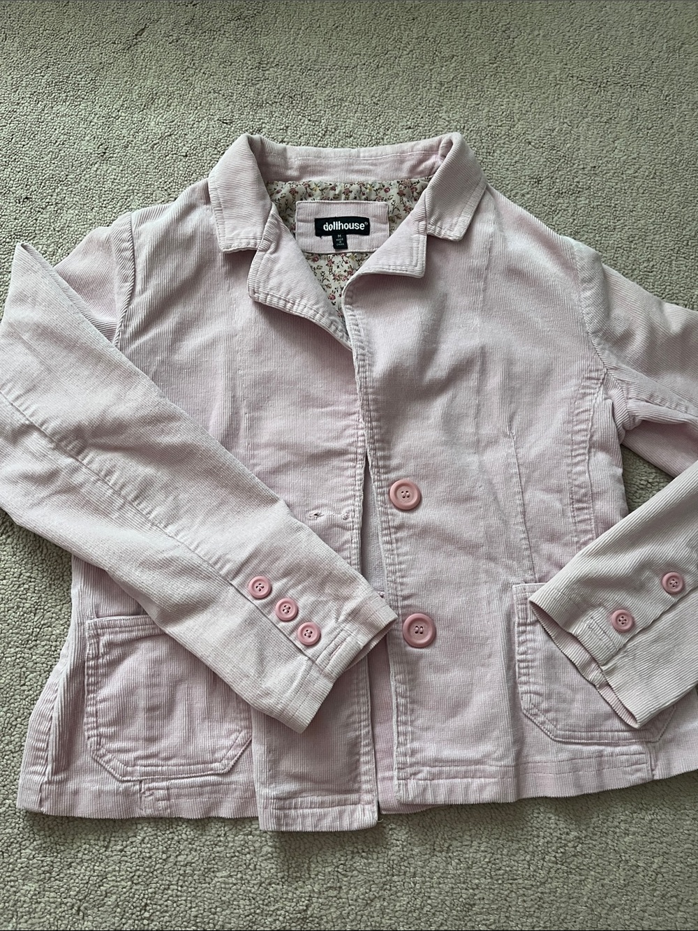 Dollhouse Pale Pink Women's Button-Front Blazer Jacket